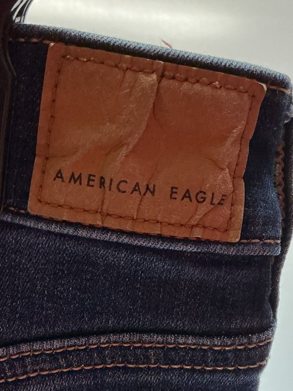 American Eagle Blue Skinny Jeans Size 10 Short Stretch Fit Dark Wash Denim - Picture 4 of 7